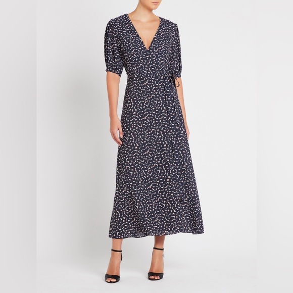 Misa Los Angeles / Andrea Dress in resort Petal navy blue XS MISSING BELT - Picture 1 of 7